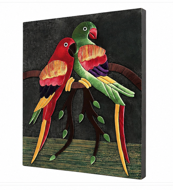 Jute Wall Hanging Parrots