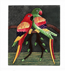Jute Wall Hanging Parrots