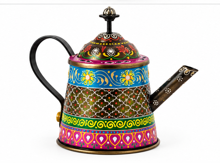Hand Painted KETLI WITH CLOCK