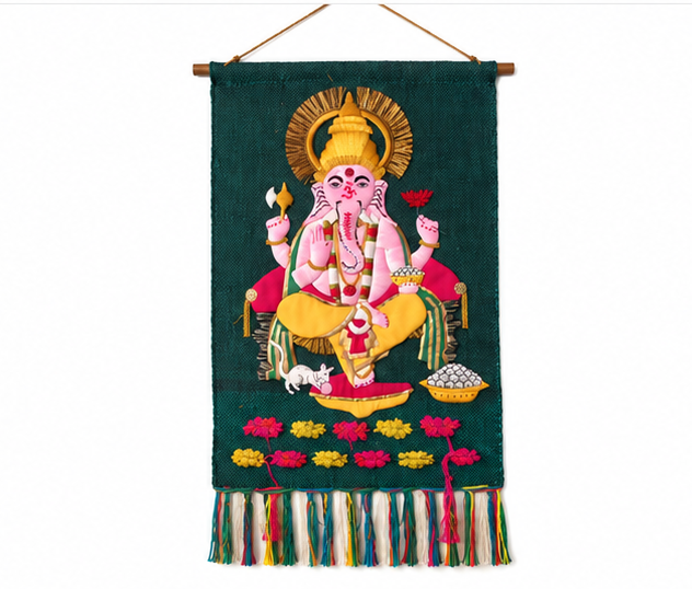 Jute Wall Hanging of Ganesh
