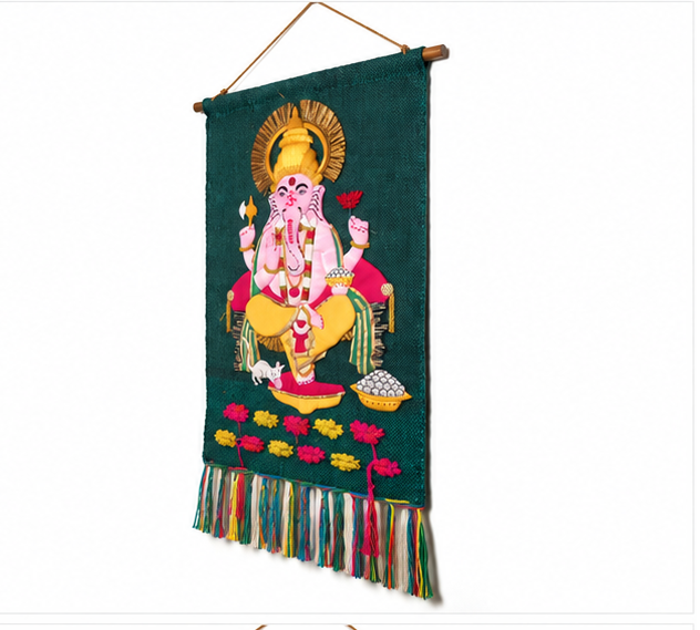 Jute Wall Hanging of Ganesh