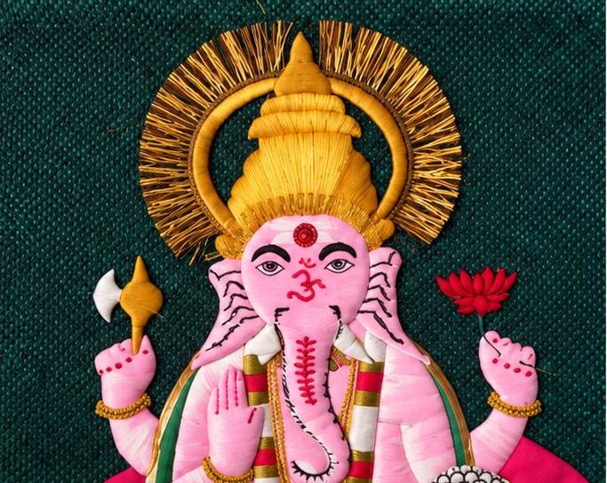 Jute Wall Hanging of Ganesh
