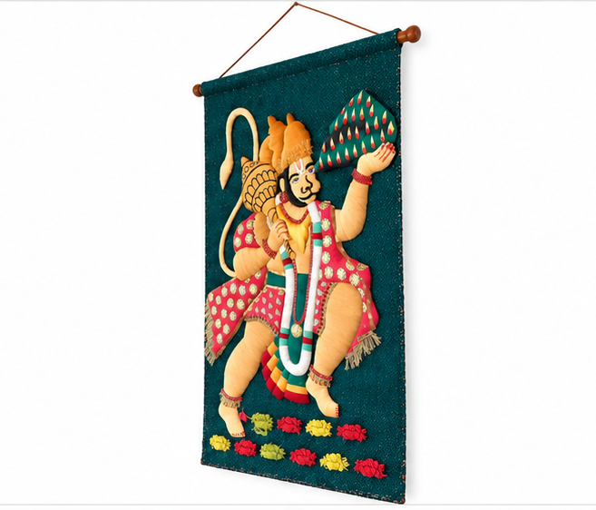 Jute Wall Hanging of Hanuman