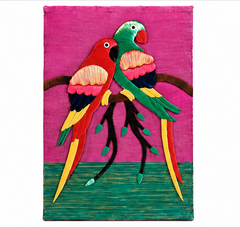Jute Wall Hanging of 2 Parrots