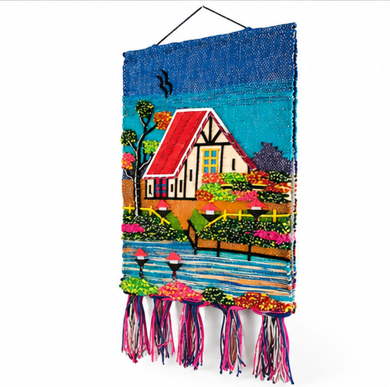 Jute Wall Hanging of House