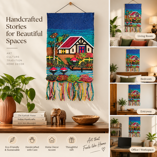 Jute Wall Hanging of a House