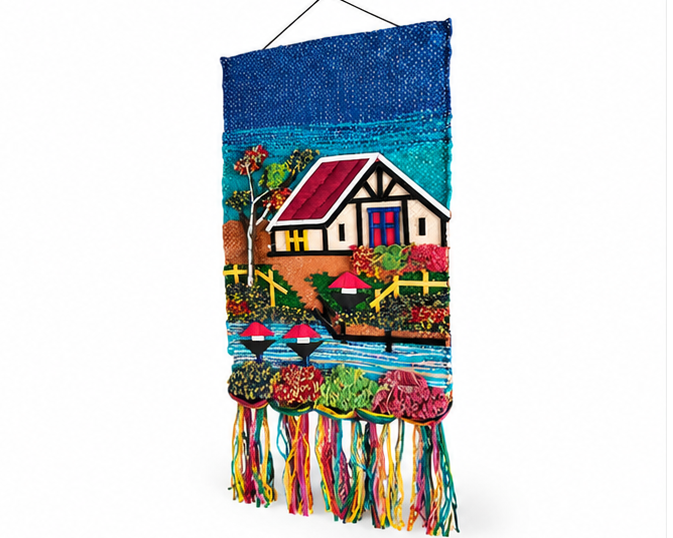 Jute Wall Hanging of a House