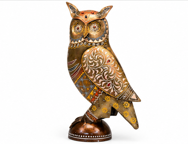 Colourful Antique Owl Set Of 2