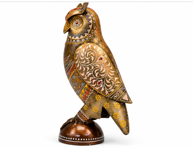Colourful Antique Owl Set Of 2