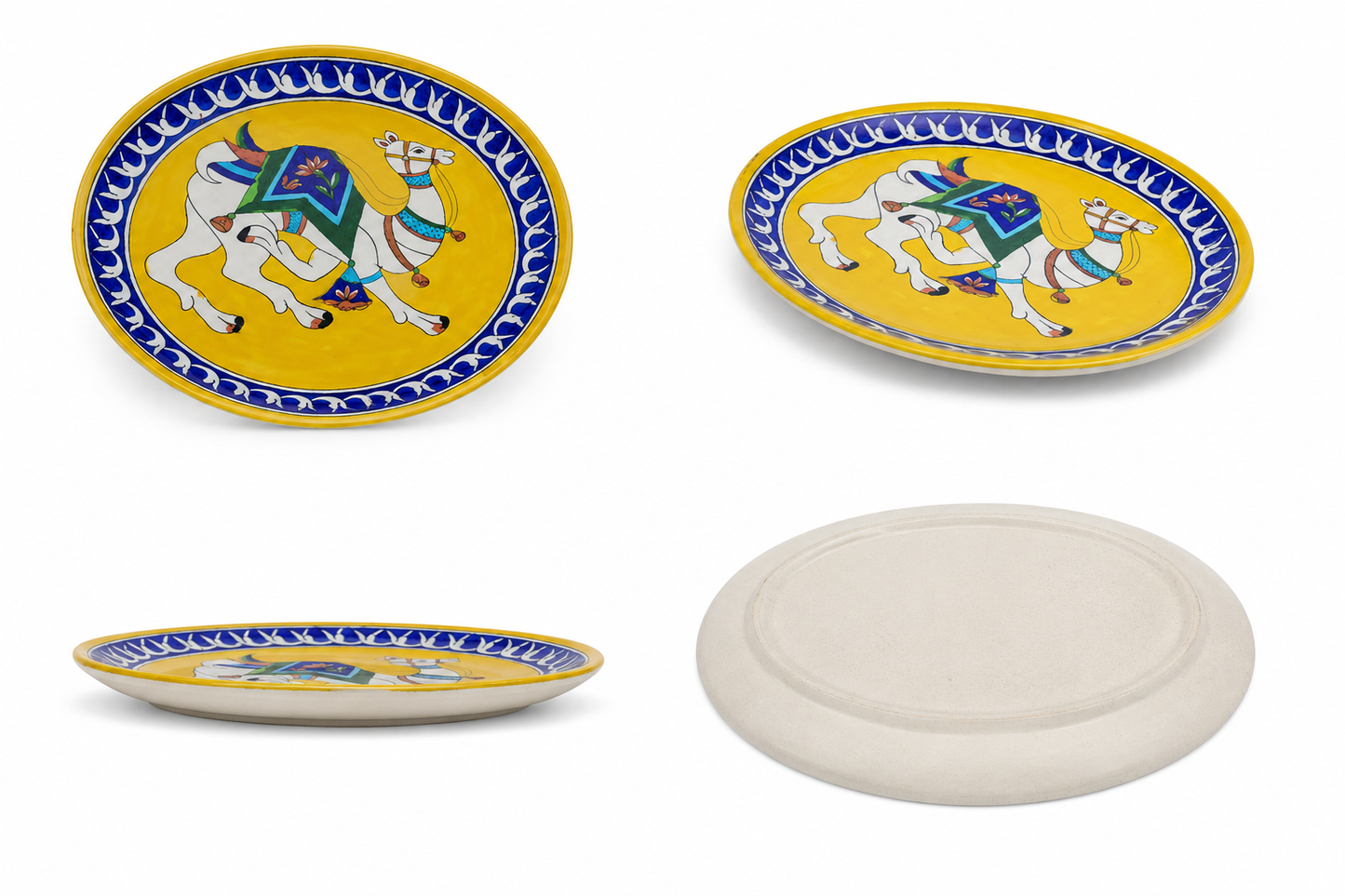 Designer Handmade Blue Pottery Of Jaipur Wall Plate
