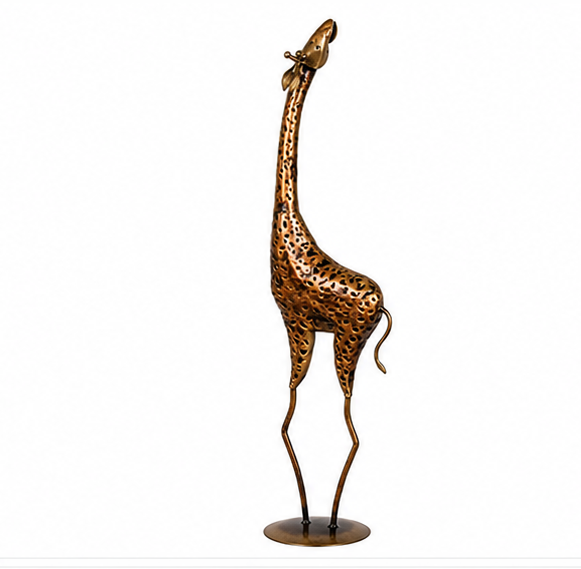 Metallic Figurine Statue Giraffe Set Of 2