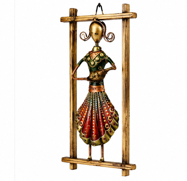 Metal Lady Musician Lady Set Of 3 Frames