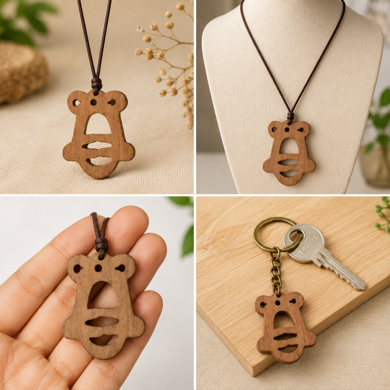 Wooden Jingle Bell Pendant
