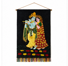 Jute Wall Hanging Radha Krishna