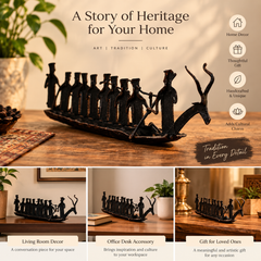 Tribal group with boat figurine