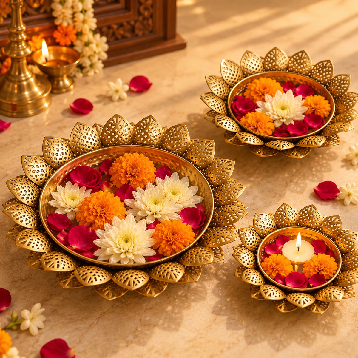 Rajwada Urli | Moradabad Designer Brass Urli
