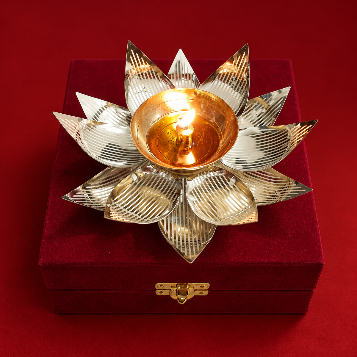 Chandni Kamal | Moradabad Silver-Finish Lotus Holder
