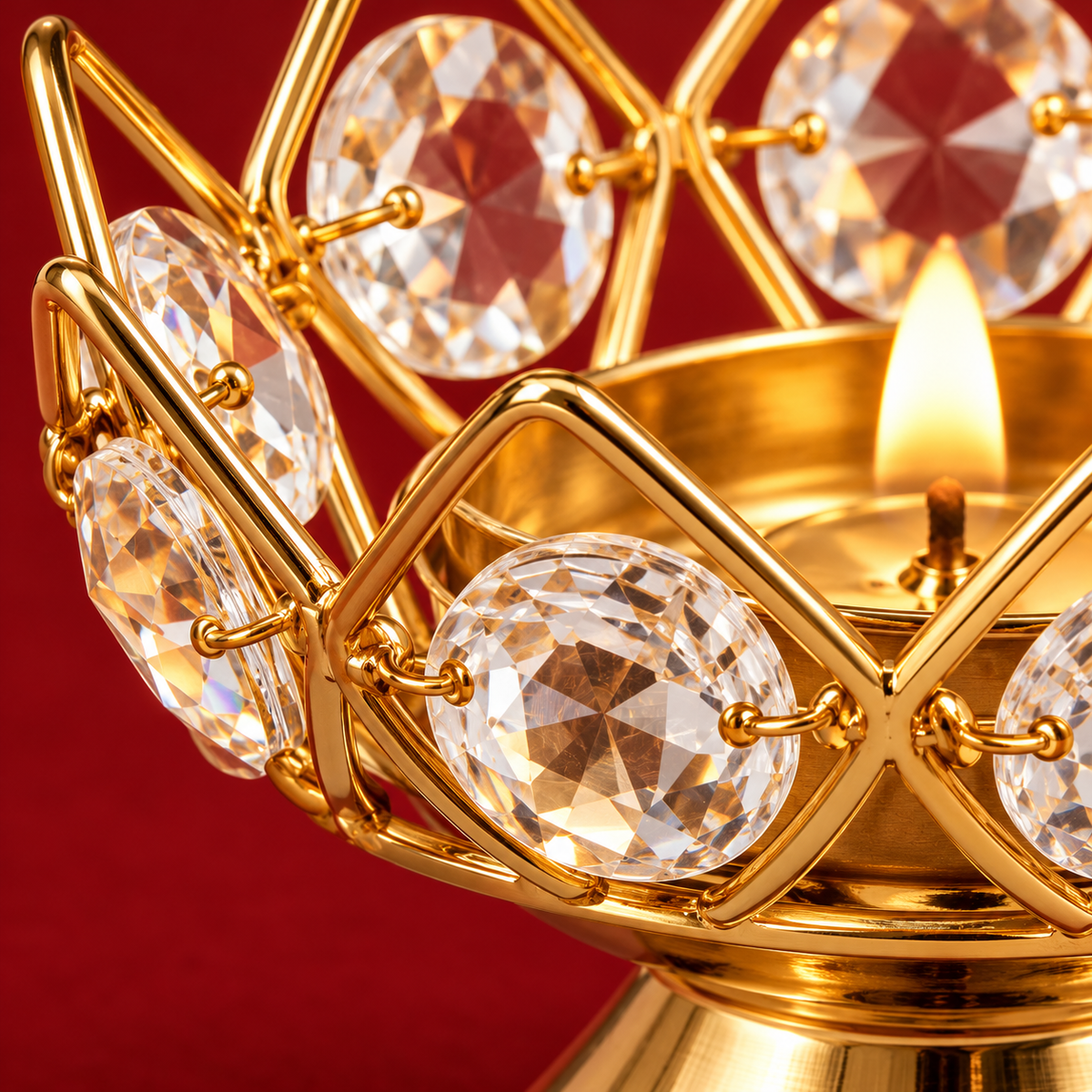 Sitara | Moradabad Iron & Crystal Diya, Set of 4