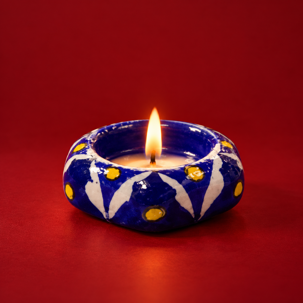 Neel Deep | Jaipur Blue Pottery Diya, Set of 4