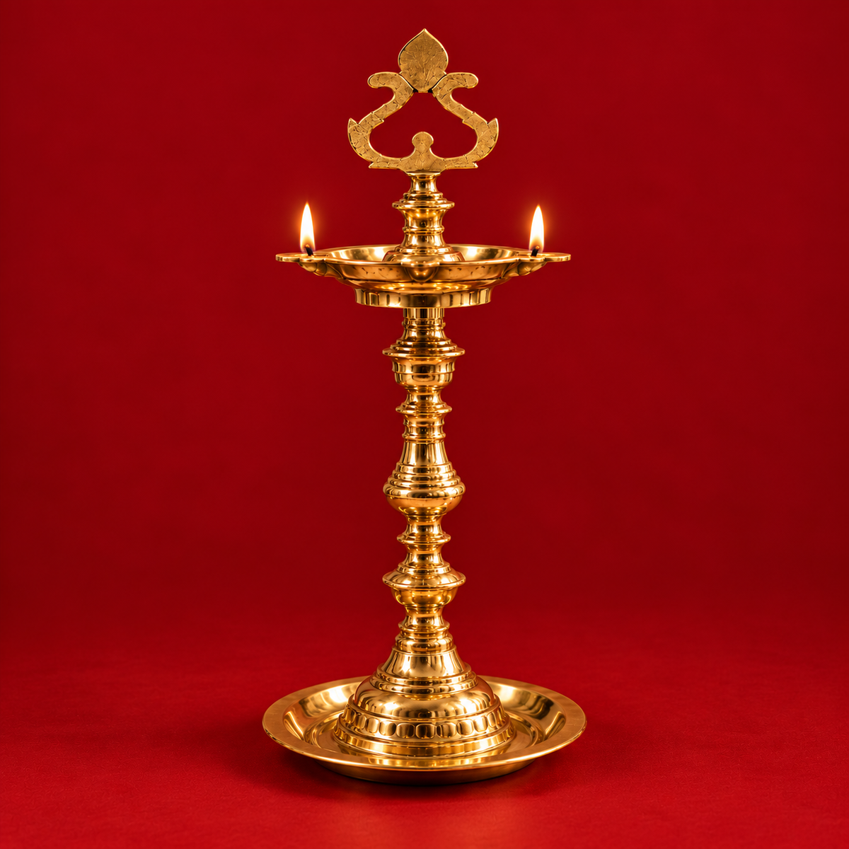 Kovil Kuthuvilakku | Nachiarkoil Brass Lamp 20 Inch, Set of 2