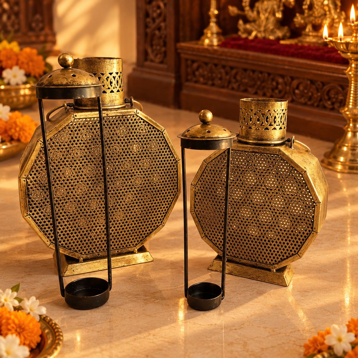 Haveli Lanterns | Jodhpur Antique Iron Lantern, Set of 2