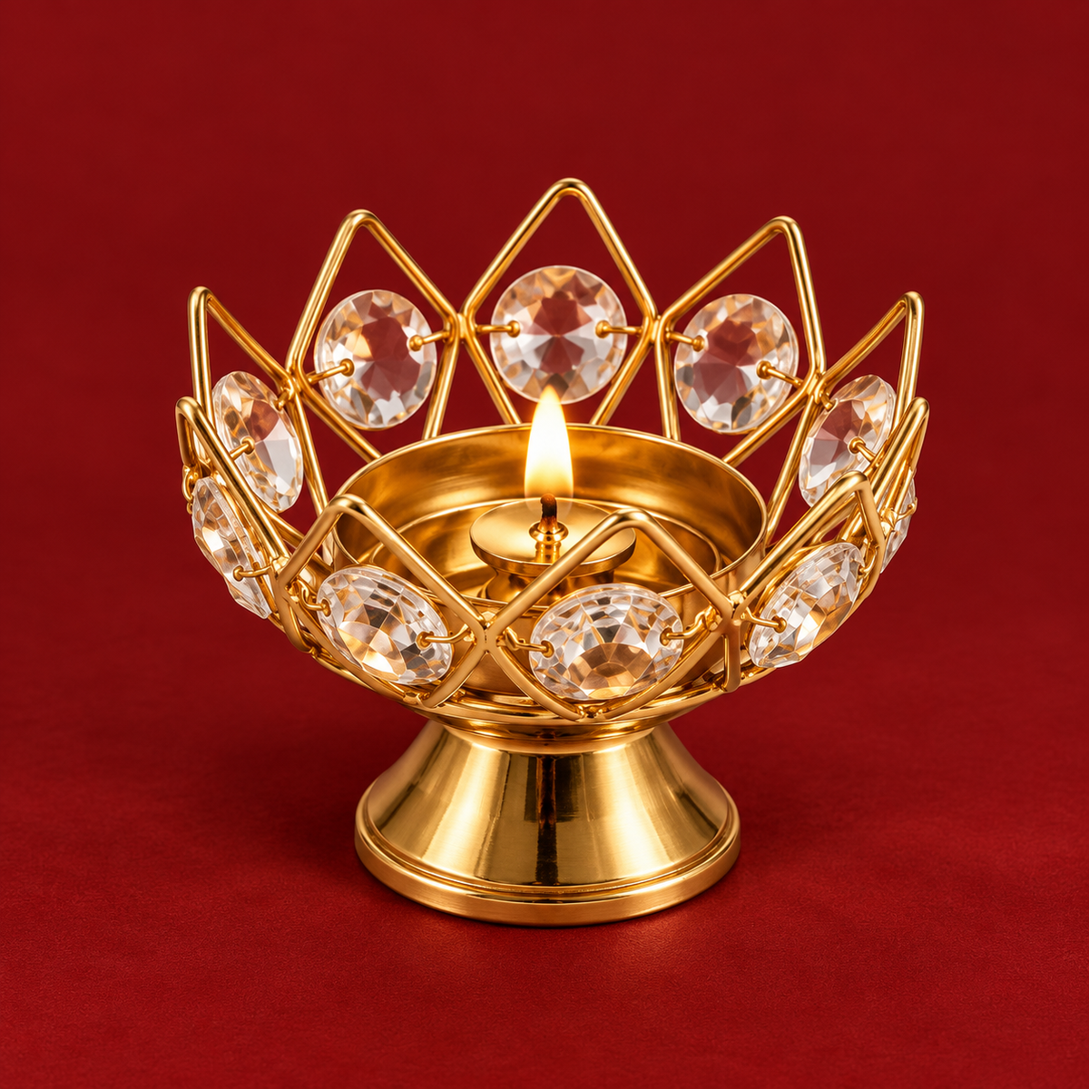 Sitara | Moradabad Iron & Crystal Diya, Set of 4