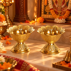 Sandhya Jyoti | Moradabad Brass Payali Diya, Set of 2 (Style 1)