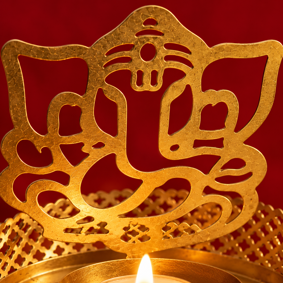 Vighnaharta's Shadow | Moradabad Iron Ganesha Diya