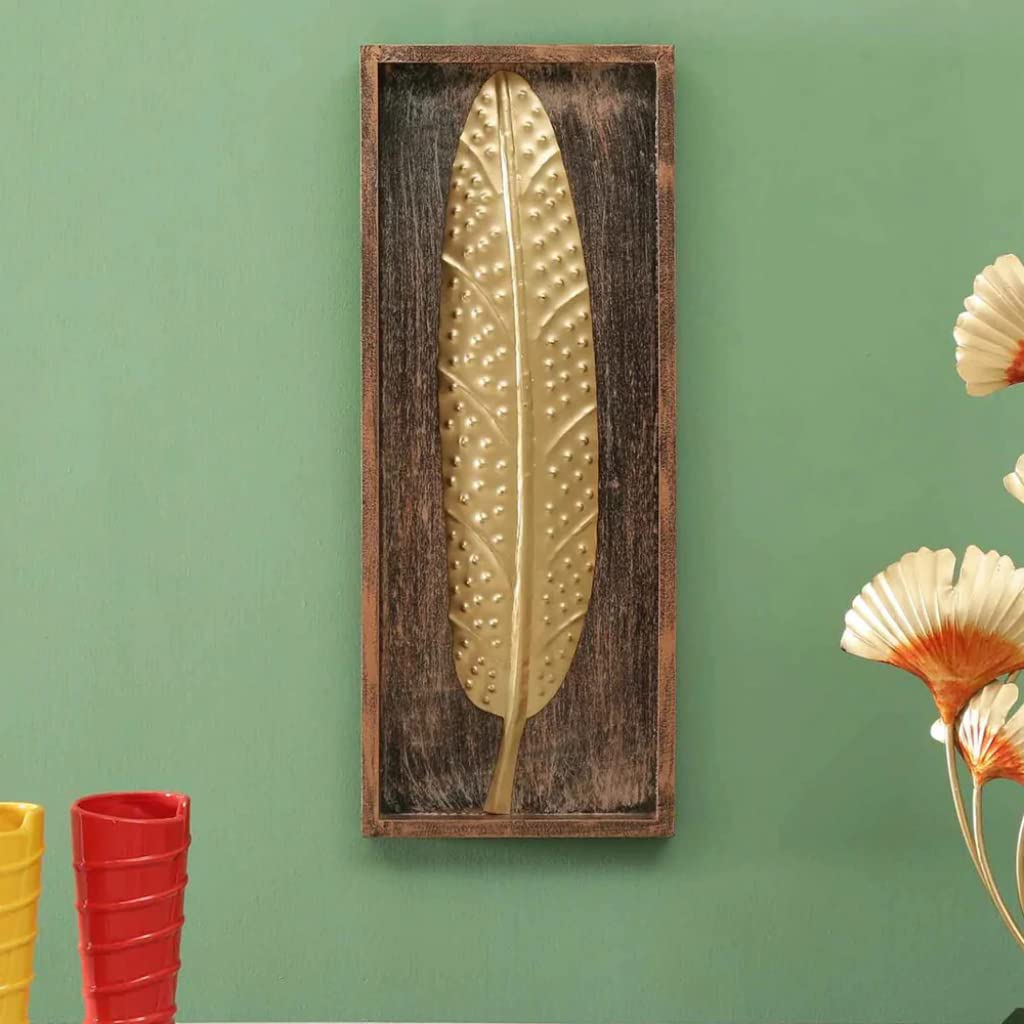 Golden Iron Leaf for Wall Decoration, Elegant Metal Leaf Wall Art for Home, Office Decor, Stylish and Durable Wall Accent for Living Room, Bedroom, Lightweight and Easy-to-Hang Wall Art