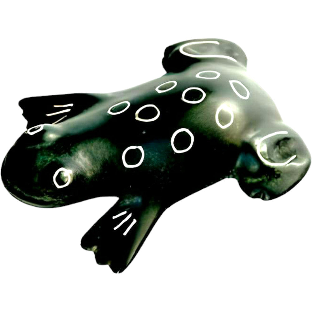 Hand Crafted Bidriware Black Metal Decorative Frog Showpiece