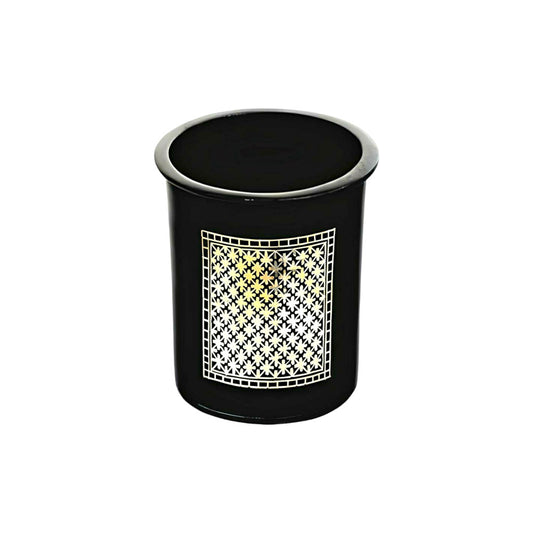 Handcrafted Bidriware Art Work Black Metal Pure Silver Inlay Pen Stand