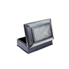 Handcrafted Bidriware Art Work Black Metal Square Silver Inlay Jewellery Box