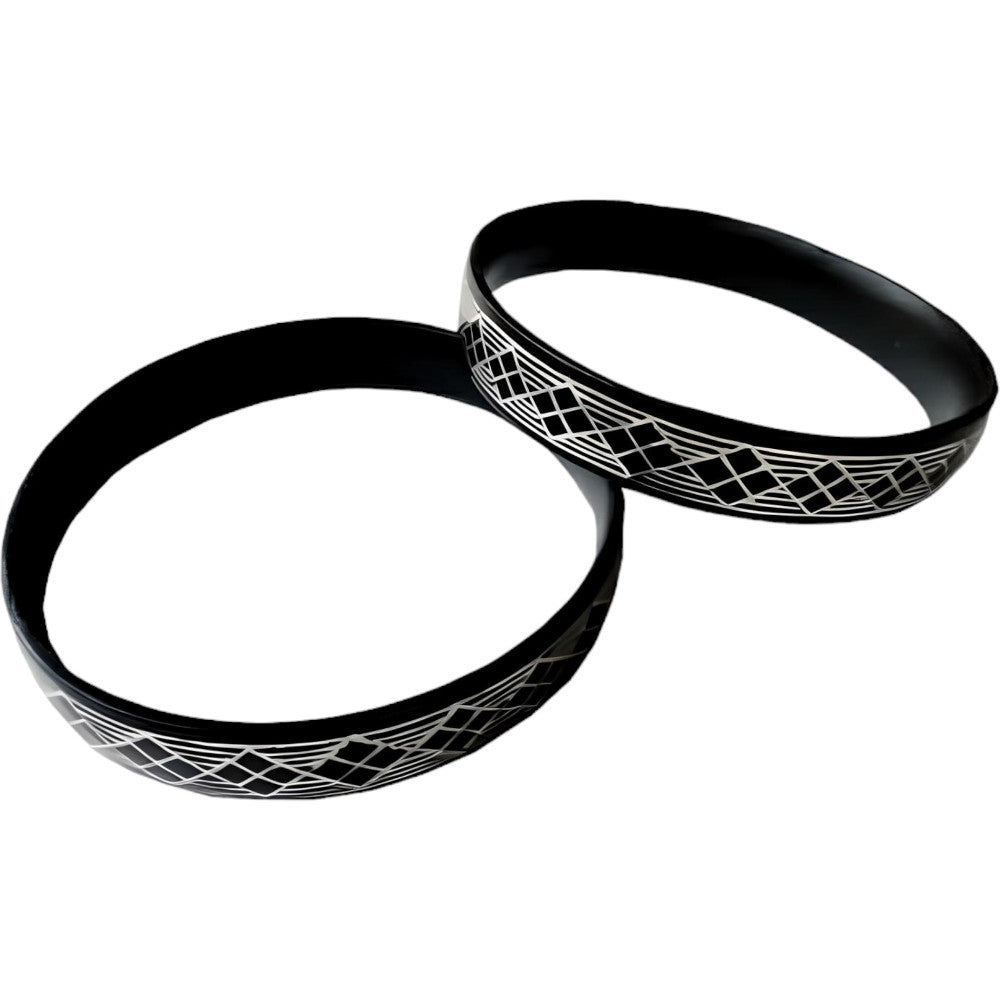 Handcrafted Bidriware Pure Silver Inlay Rhombus Kada for Women
