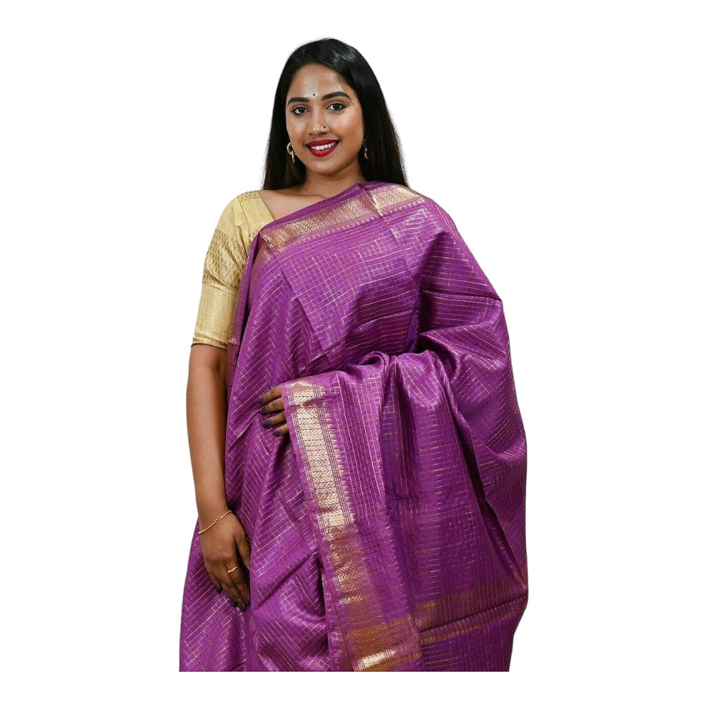 Handloom Beautiful Magenta Saree