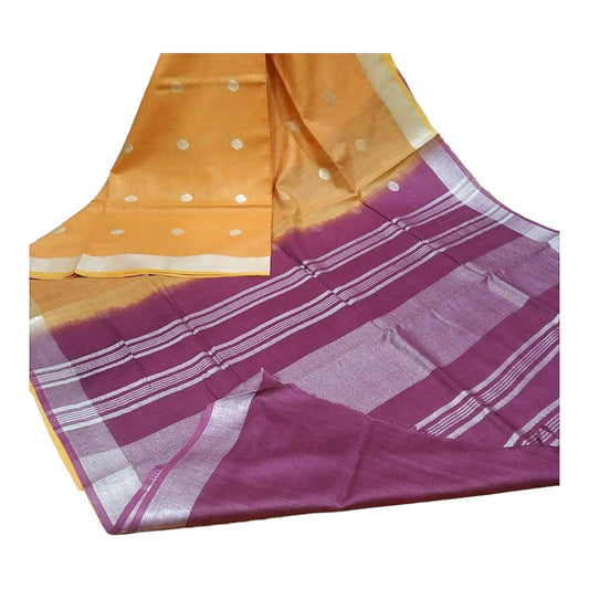 Handloom Orange & Magenta Saree