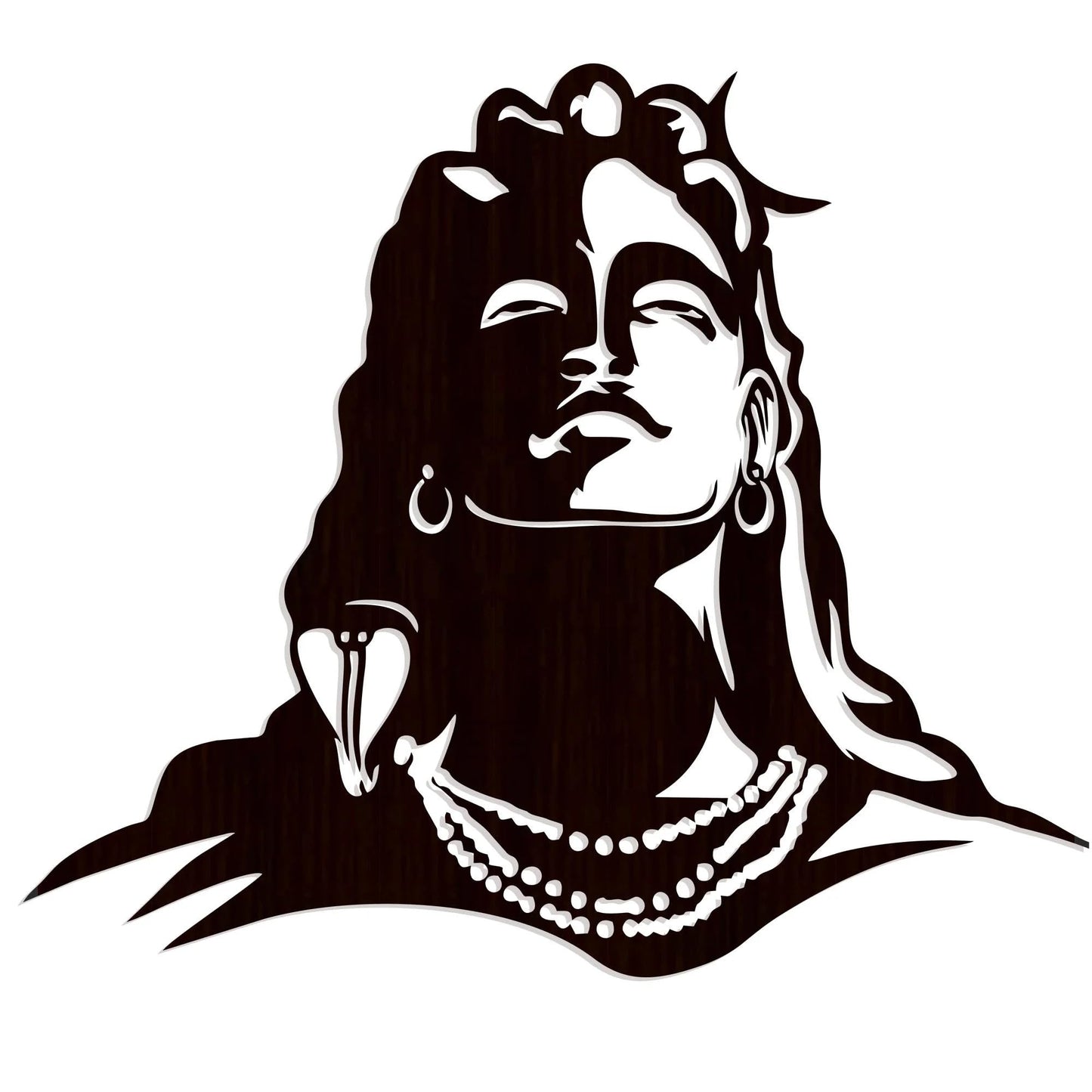 | Lord Shiv Ji Wall Decor Iron Frame with LED Light Unique Home Decoration - Small - 24 inch