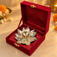 Premium Silver-Finish Lotus Holder