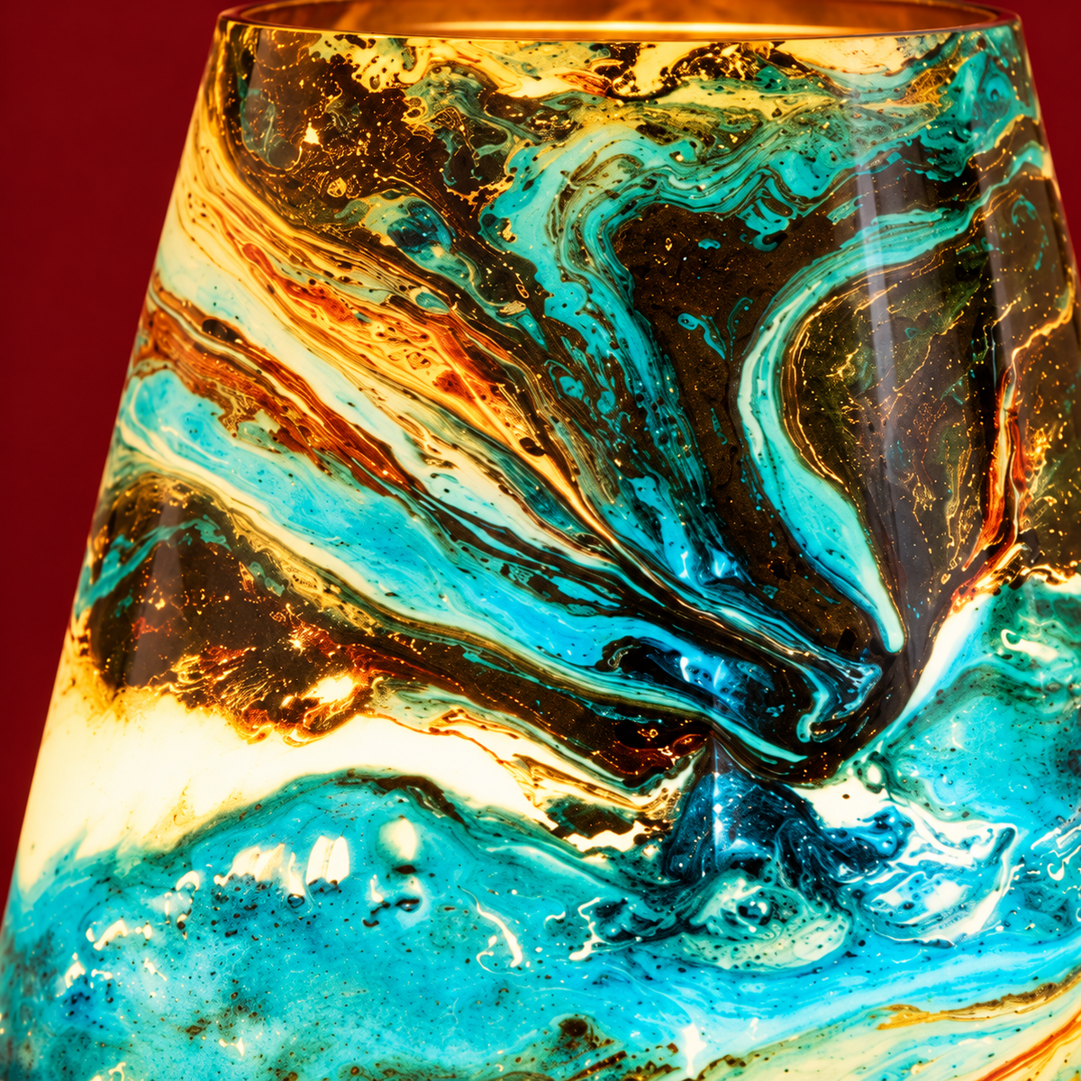Samudra | Firozabad Glass Ocean Table Lamp