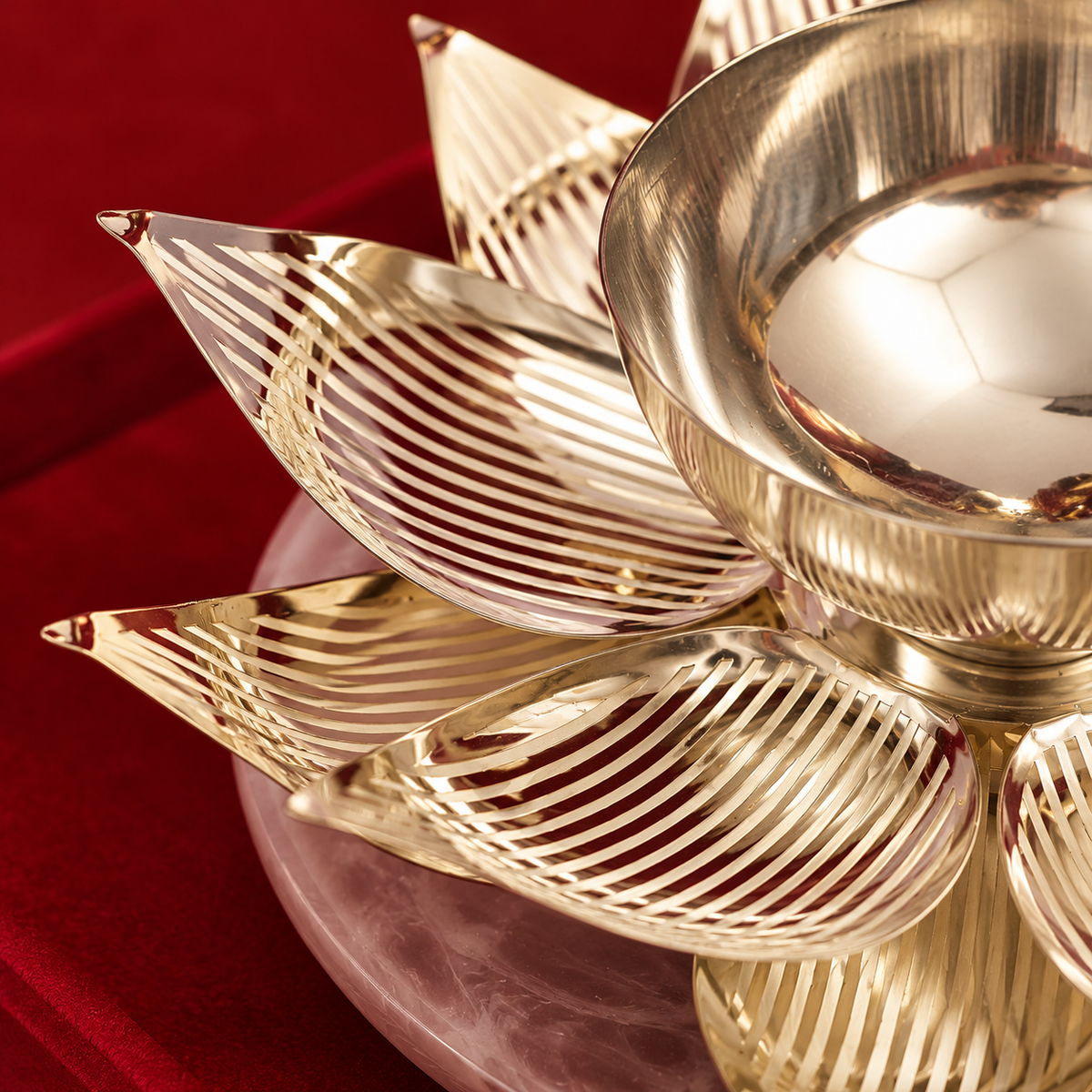Rajat Kamal | Moradabad Silver-Finish Lotus Tealight Holder