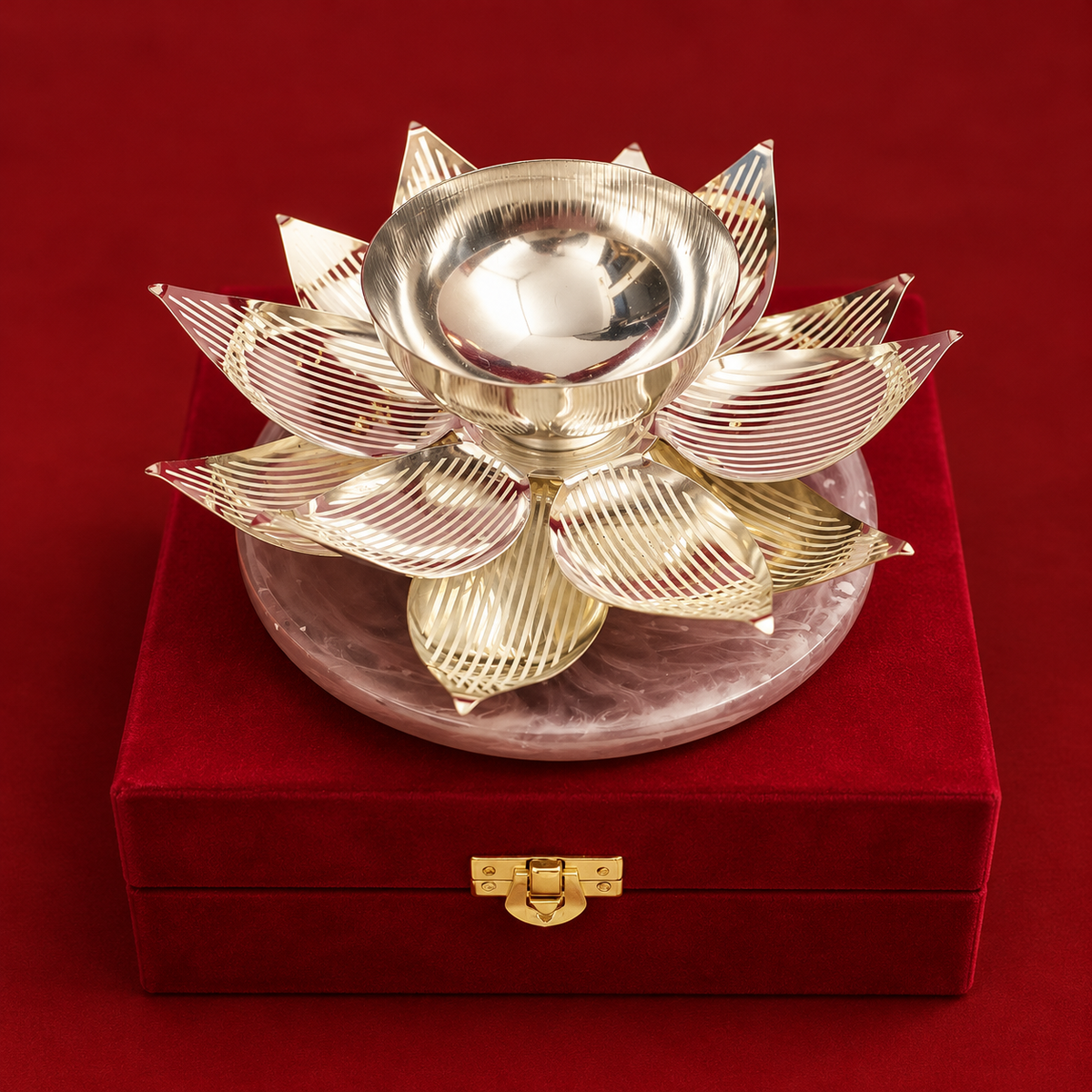 Rajat Kamal | Moradabad Silver-Finish Lotus Tealight Holder