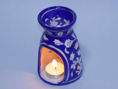 Blue Pottery Diffuser & Candle Set Style 02 Rakhi Return Gift for Sister Combo 9