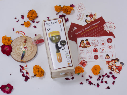 Cup & Ball Game Set- Kids Rakhi Combo 3