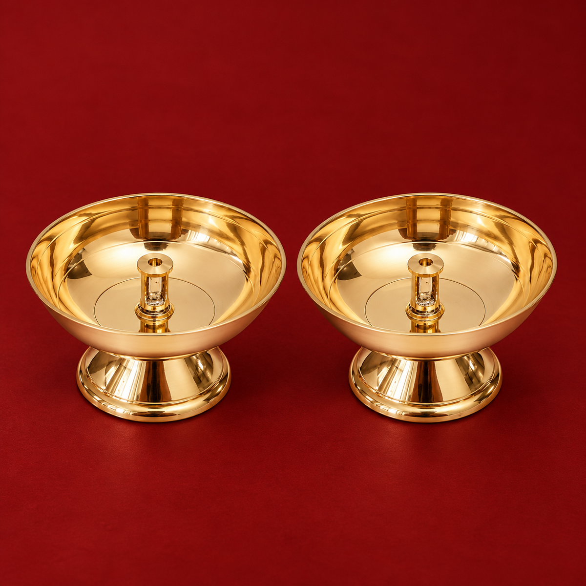 Mandir Jyoti | Moradabad Brass Payali Jyoti, Set of 2 (Style 3)