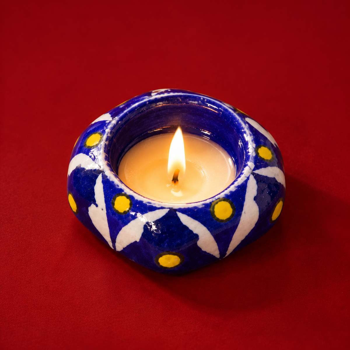 Neel Deep | Jaipur Blue Pottery Diya, Set of 4