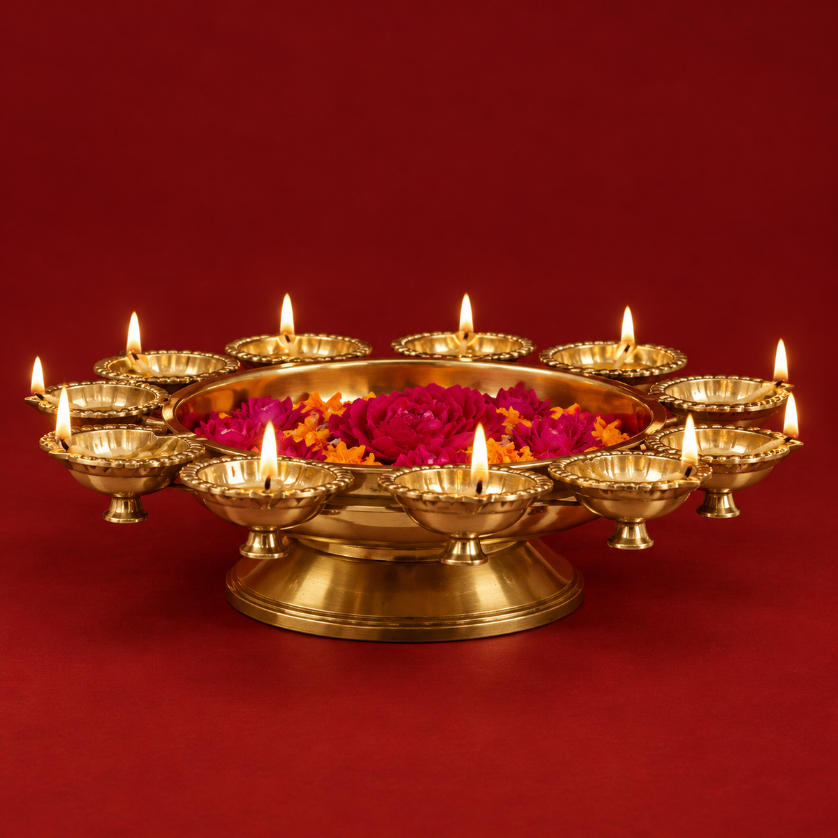 Fancy Golden Urli Tabletop Diya