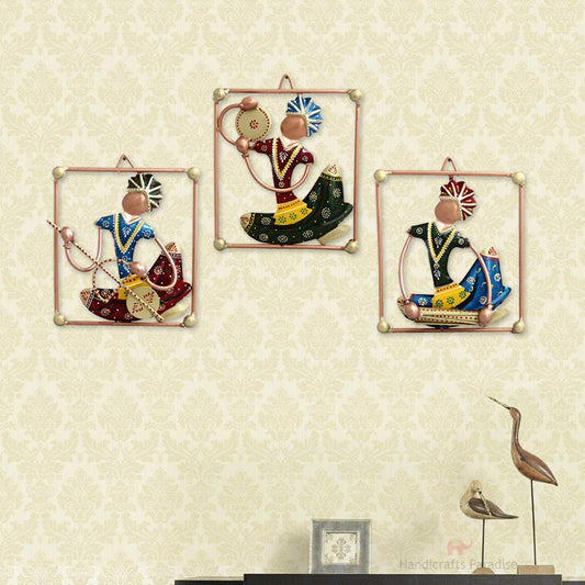 Rajasthani Traditional Wrought Iron Tribal Musical Wall Art Showpiece for Wall Decoration, Unique Design for Home Decor, Wall Decor for Living Room, Bedroom, or Office