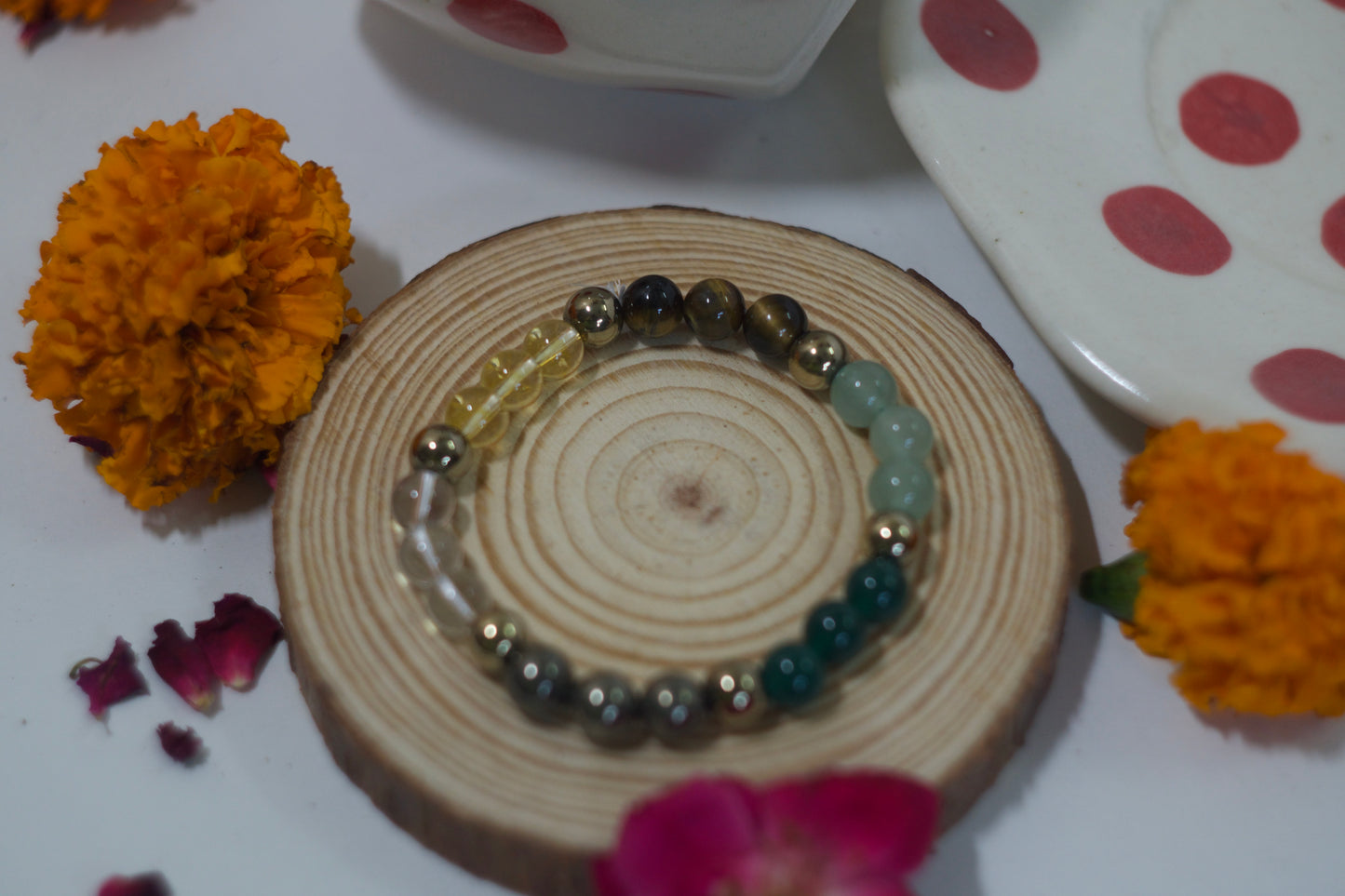 Blue Pottery Cup and Coaster Set – Red Polka Rakhi Return Gift for Sister Combo 7