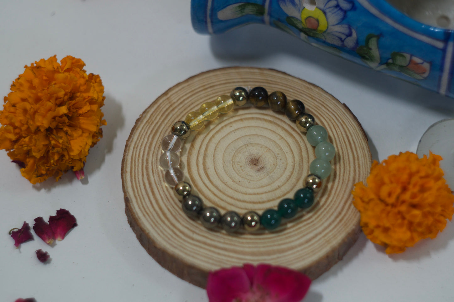 Blue Pottery Diffuser & Candle Set Rakhi Return Gift for Sister Combo 8