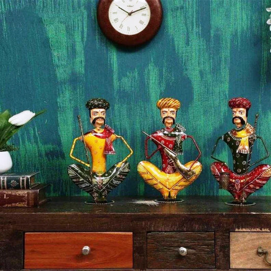 Set of 3 Big Musician Rajasthani showpiece