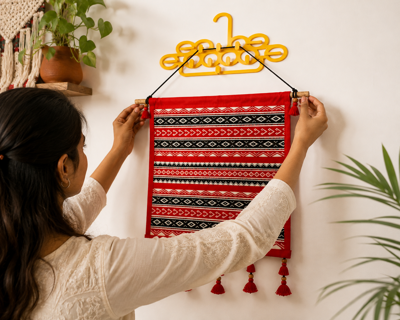 Toda Embroidered Patterned Wall Hanging